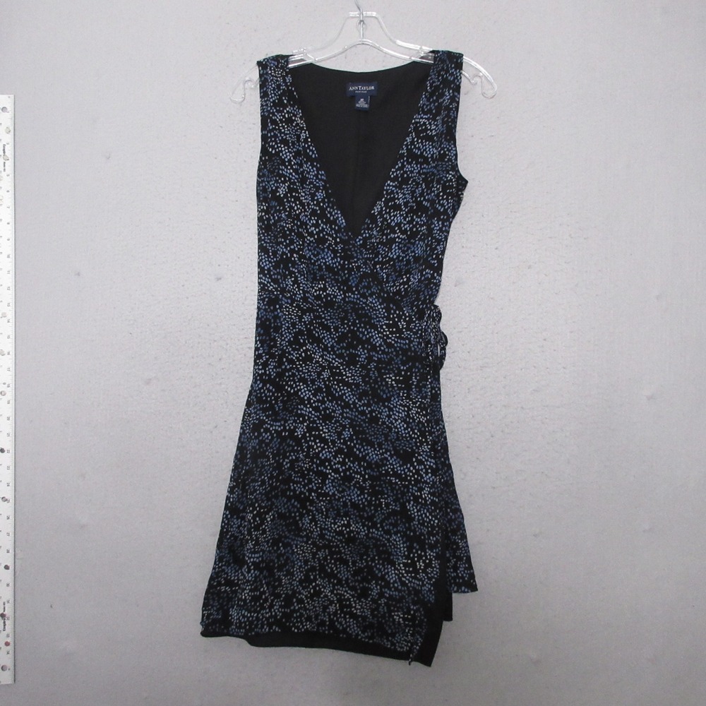 Vintage Ann Taylor Dress 6P Wrap Silk Polka Dot 90s Y2K Minimalism Academia‎